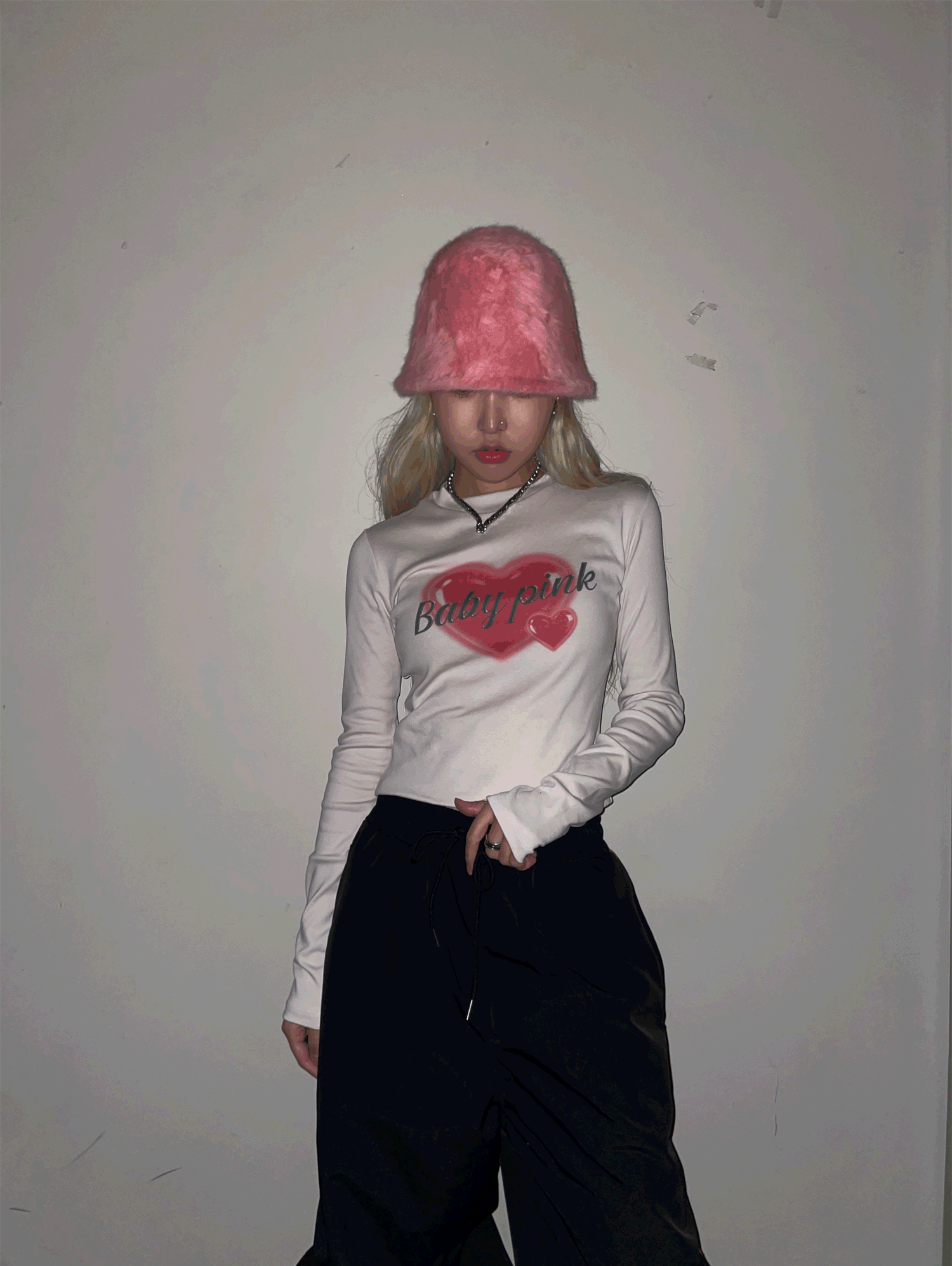 Baby pink long sleeved T