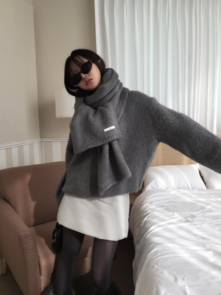 Over fit hair wool knit (고퀄리티)