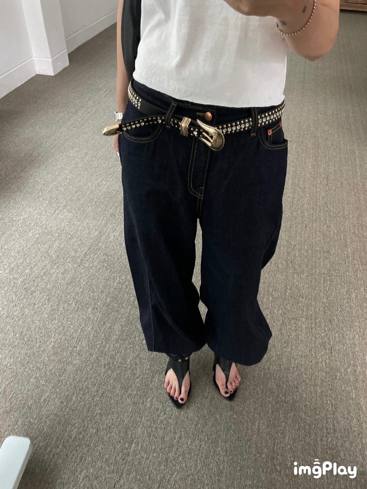 Six side wide denim pants (논페이드)