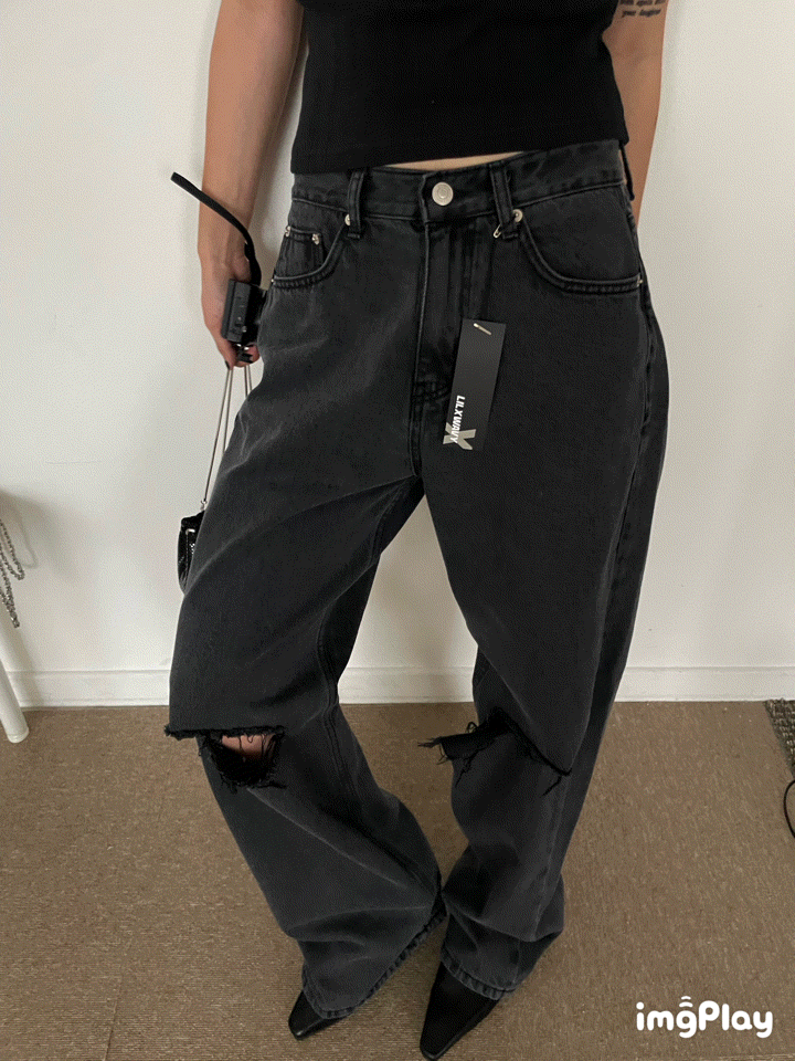 Way black denim pants (남여공용) (바로배송)