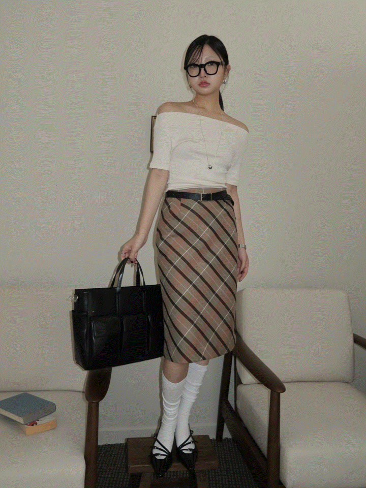 Check middle vintage skirt